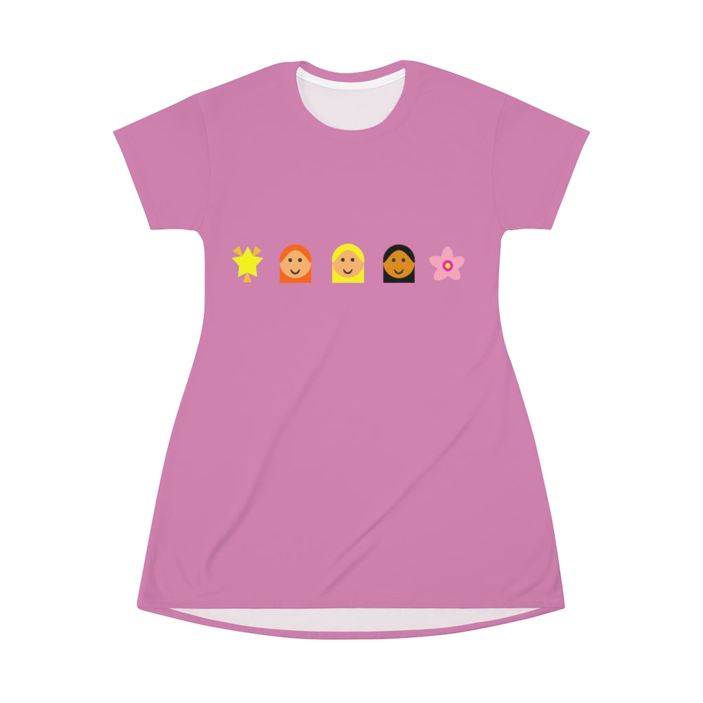 All Over Print T-Shirt Dress #246 Emojitastic