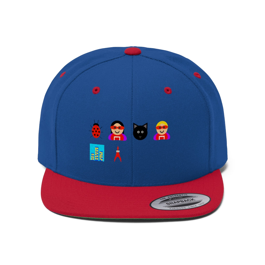 Unisex Flat Bill Hat #109 Emojitastic