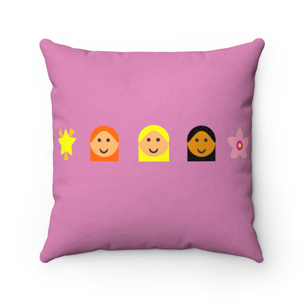 Faux Suede Square Pillow #246 Emojitastic